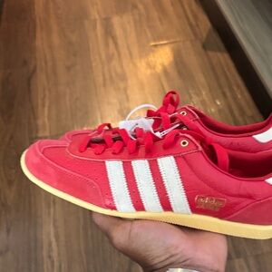 Adidas Kids Red and White Sneakers
